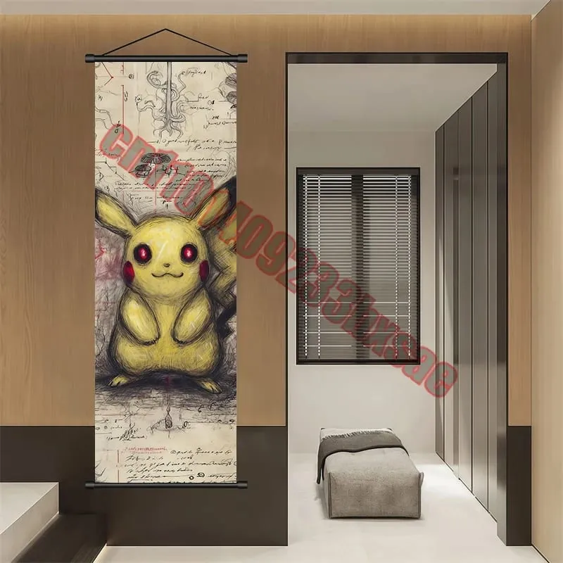Poster Pokemon Cetakan Anime Dinding Karya Seni Gengar Gambar Lukisan Charizard Kanvas Skrol Gantung Pikachu Hiasan Bilik Rumah — image 18