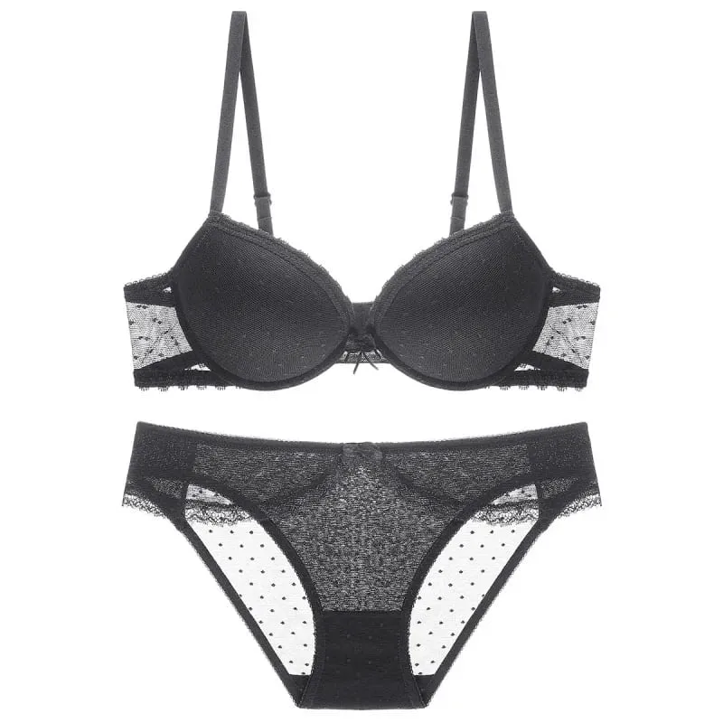 Soutien-gorge supérieur européen et américain, haut fin, coussin en coton épais, anneau en acier, soutien-gorge Push up Sexy, ensemble de Lingerie en dentelle — image 5