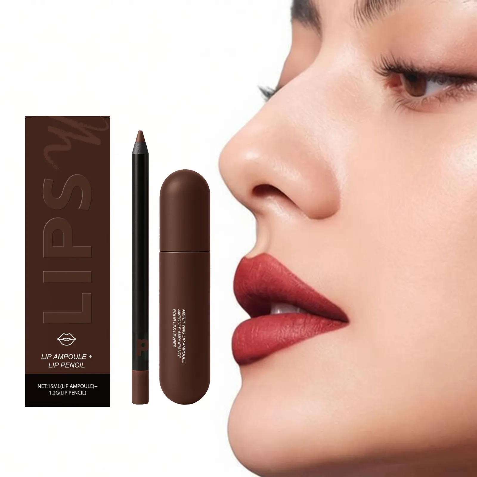 Conjunto de lápis lipliner fosco à prova d'água, longa duração, sem secagem, forro perfeito, preenchimento labial, hidratante, cor labial rechonchuda, cuidados com os lábios — image 1
