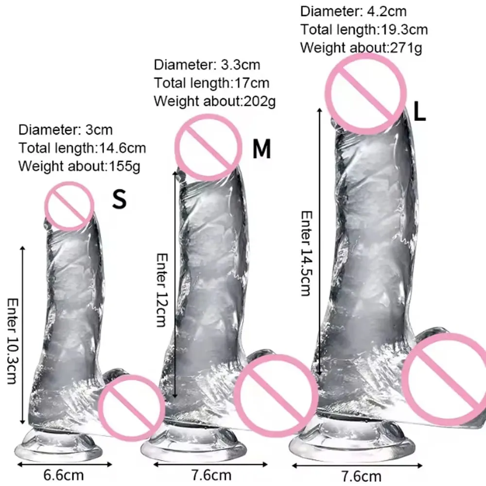 3 dimensioni realistico gelatina dildo con ventosa grosso cazzo masturbatore femminile stimolatore clitorideo giocattoli del sesso lesbico per le donne — image 2
