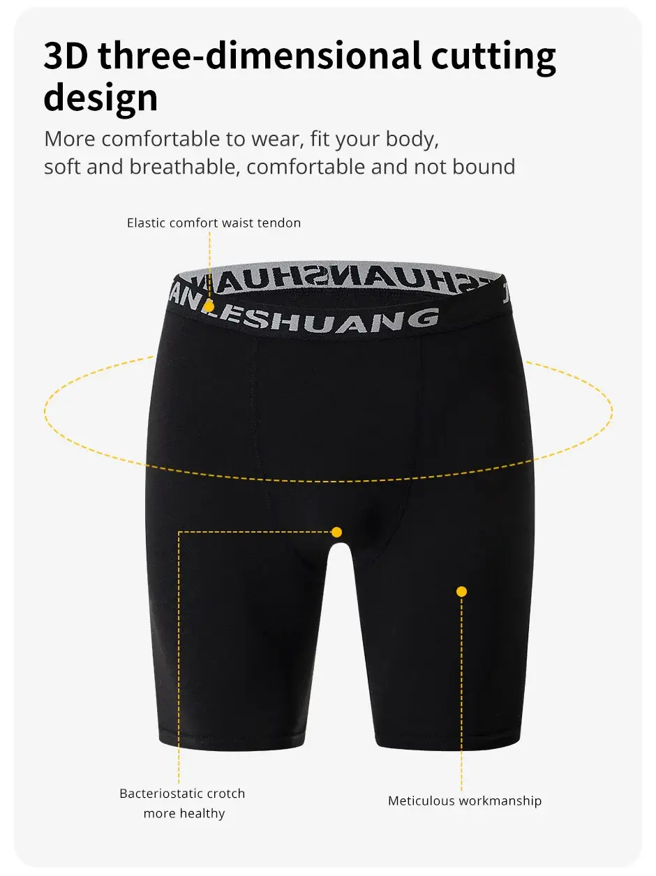1/5 Pcs Men's Black And White Classic Cycling Long Underwear Multi-size Running Fitness Comprehensive Training Shorts Teenagers — image 6
