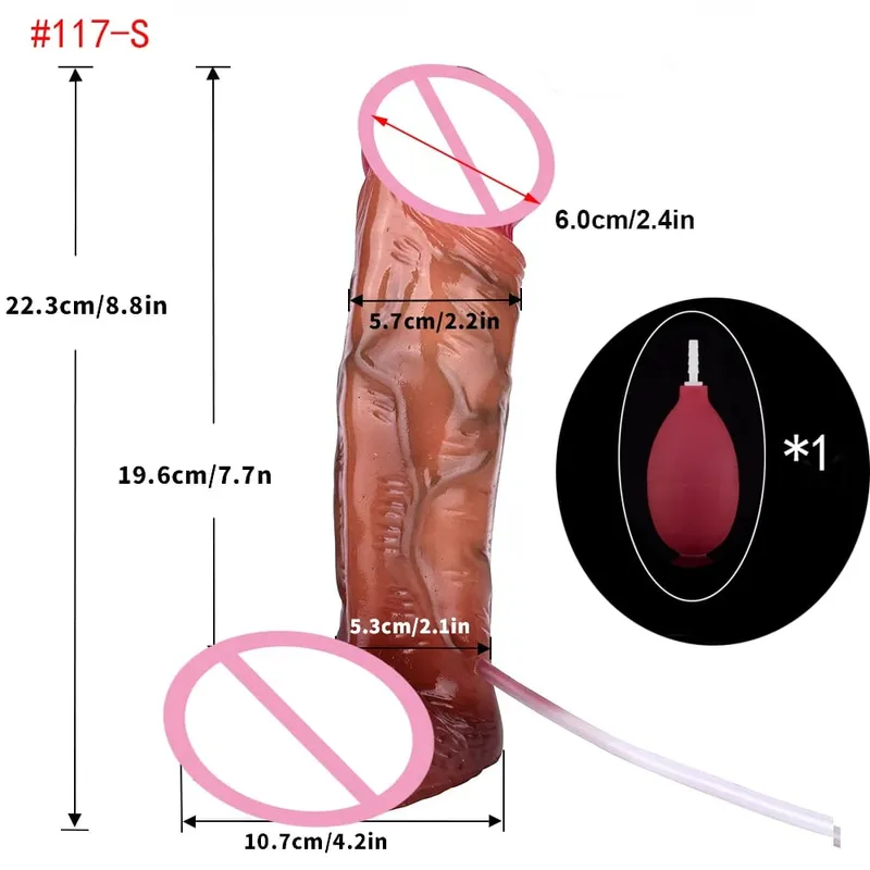 Lebensechte Squirting Penis Silikon Ejakulation Großer realistischer Dildo mit Sucker Skin Touch Anal Sexspielzeug für Frauen — image 25