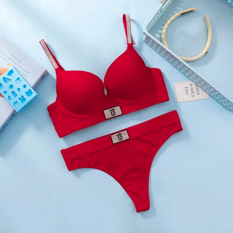 Victoria Secret Very Sexy Logo Shine Strap Push Up Bra Shine Script Thong Panty Women Lace Lingerie Set Hot Trending — image 4