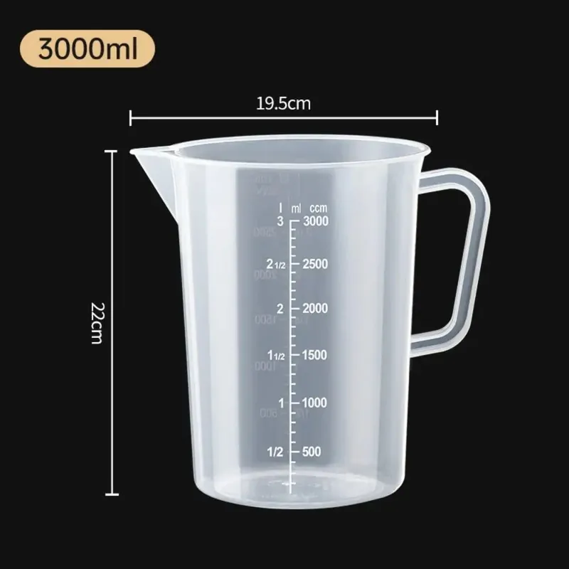 ถ้วยตวงพลาสติกโปร่งใสห้องปฏิบัติการ Beaker สำเร็จการศึกษาของเหลวเหยือกถ้วยครัวเบเกอรี่ทำอาหารการวัดขนาดคอนเทนเนอร์ — image 15