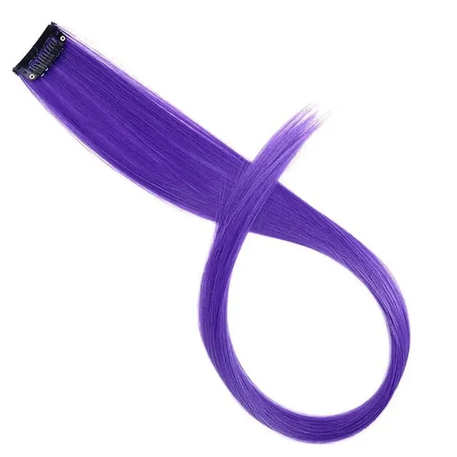 Clip sintetica lunga dritta da 22 pollici nelle estensioni dei capelli Posticci ad alta temperatura Colori arcobaleno Accessori per capelli per le donne — image 19