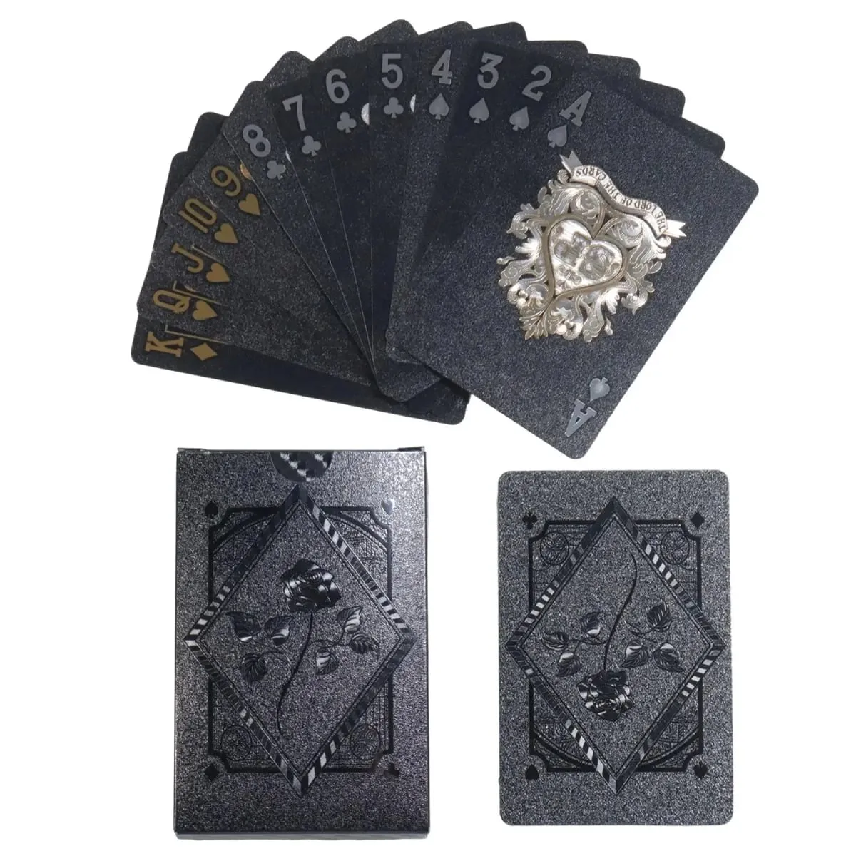 Black Rose Deck Poker Frosted Kad Bermain Plastik Kalis Air Koleksi Poker Texas Hadiah Praktikal Catur Peringatan Hadiah Parti — image 2