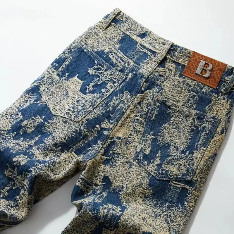 Jeans retrò americani di alta qualità da uomo 2026 autunno nuovi pantaloni dritti da cowboy lavati microelastici popolari resistenti all'usura — image 4