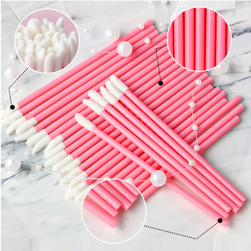 5/50/100Pcs Lip Brush เครื่องสำอางค์แปรงแต่งหน้าแบบพกพาลิปสติก Applicator ขายส่งแปรงลิปสติก Professional Make Up Tools — image 2