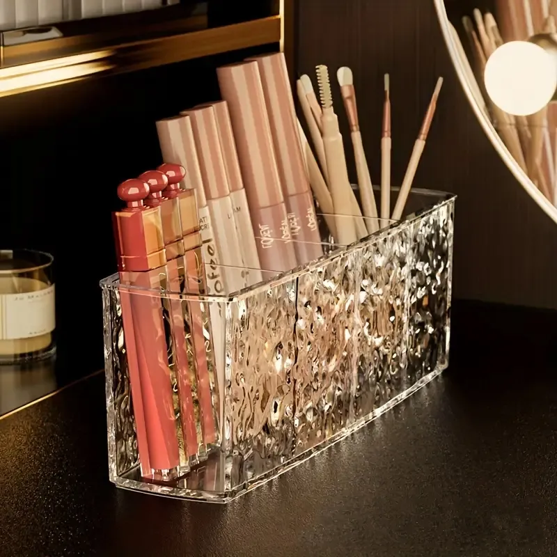 Boîte de rangement de maquillage cosmétique en acrylique à 4 trous, boîte de rangement transparente pour rouge à lèvres, pinceaux, crayon à sourcils, outils de maquillage de grande capacité — image 5
