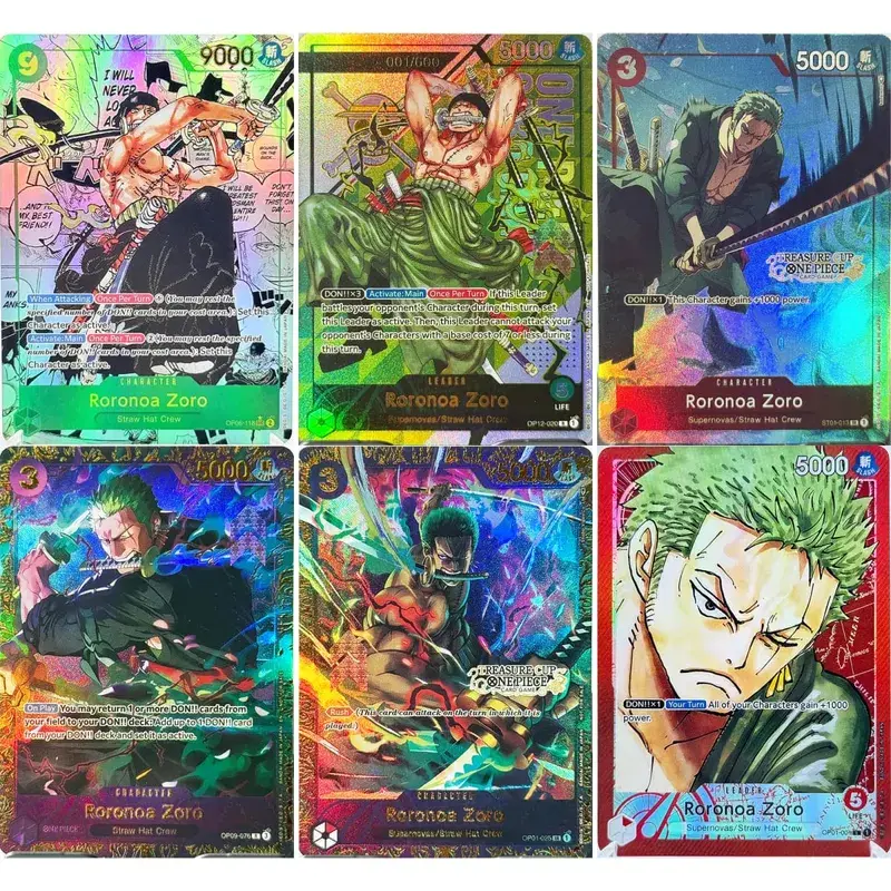One Piece Roronoa Zoro Series Set Championship Treasure Cup Promo Anime Collectibles Carte replica fai da te Carta texture — image 9