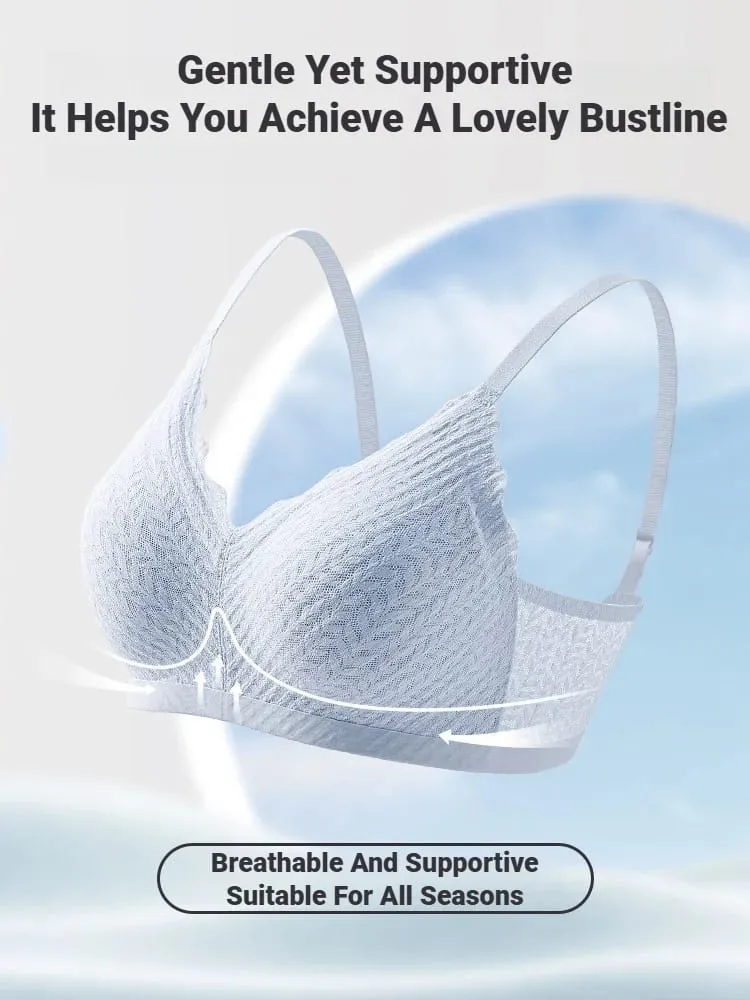 ผู้หญิง Lace Seamless Bra ไร้สายสายรัดสปาเก็ตตี้บางส่วนกลับลื่นรวบรวมชุดชั้นในสำหรับหน้าอกเล็ก — image 2
