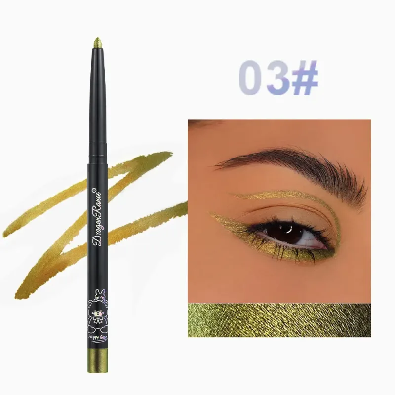 Caméléon Eyeliner Gel stylo imperméable brillant Chrome ombre à paupières Liner crayon paillettes perle vert or couché ver à soie yeux maquillage — image 12