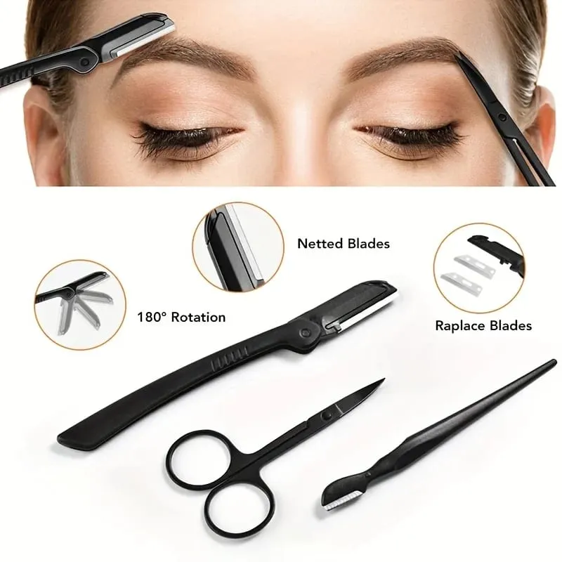 Ensemble de tondeuses à sourcils, ciseaux, pincettes, rasoir, grattage, peigne à sourcils, pince à sourcils, outils de maquillage, 3/4/5/11/12 pièces — image 4