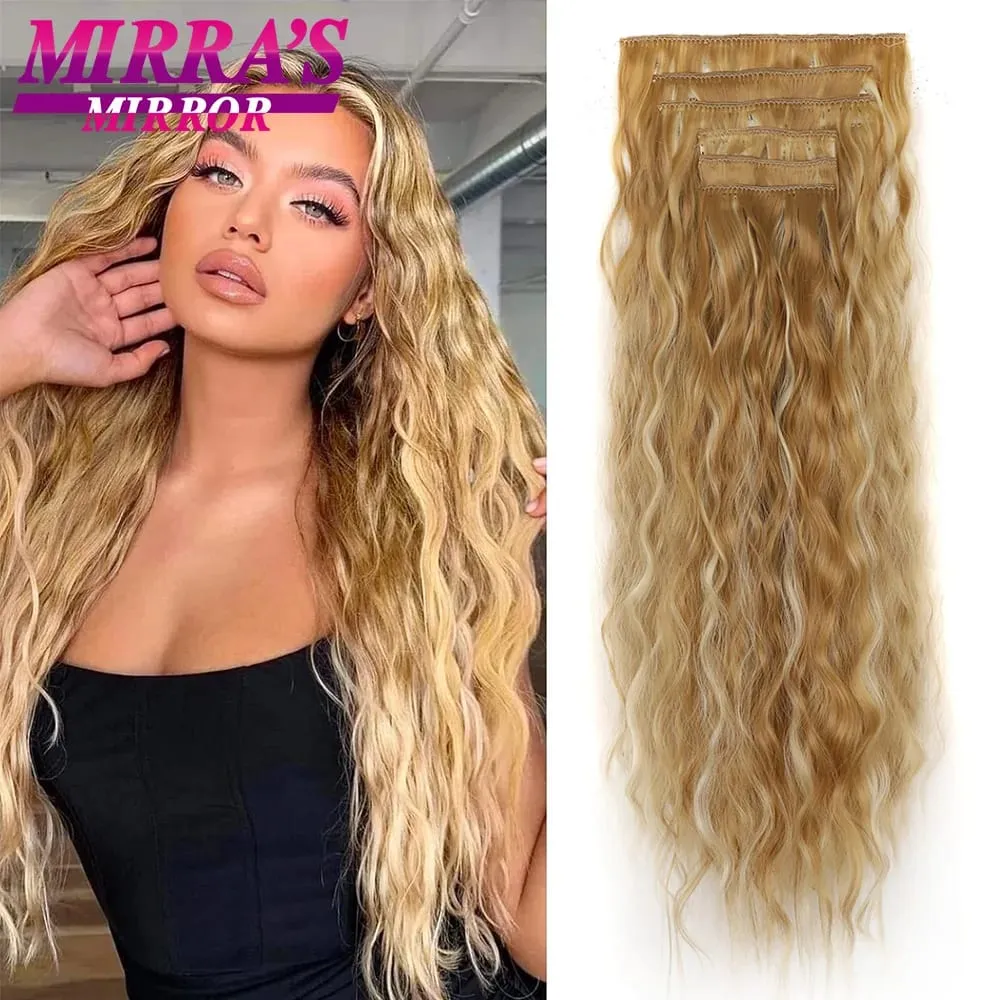 Clip In Hair Extensions 6PCS Thick Long Loose Waves Hair Extensions 20INCH Natural Soft Waves Wavy Hairpieces for Women — image 2