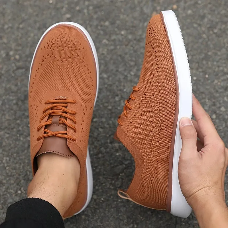 Schlanke Herren-Freizeitschuhe, atmungsaktives Mesh-Obermaterial, bequeme Innensohle, rutschfeste Sohle, lässige Wanderschuhe, Strickdesign, flexible Sohle — image 7