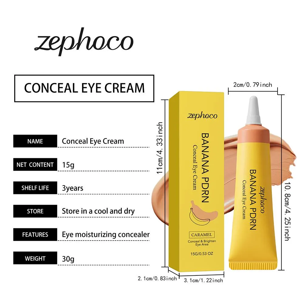 Zephoco Banana PDRN Concealer-Augencreme, erhellt, beruhigt, repariert, leichter, feuchtigkeitsspendender Concealer für die Augen, klebt nicht unter den Augen — image 7
