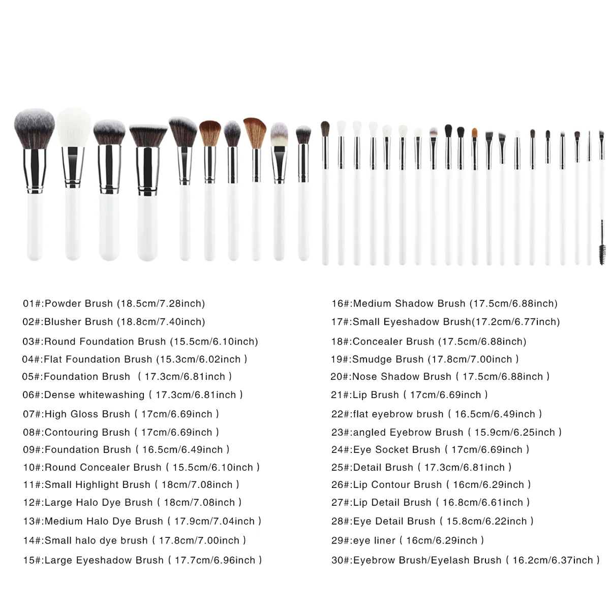 Set di pennelli per trucco professionale da 30 pezzi Strumenti di bellezza cosmetici Fondotinta Ombretto Correttore Pennelli per miscela Polvere di setole soffici — image 4