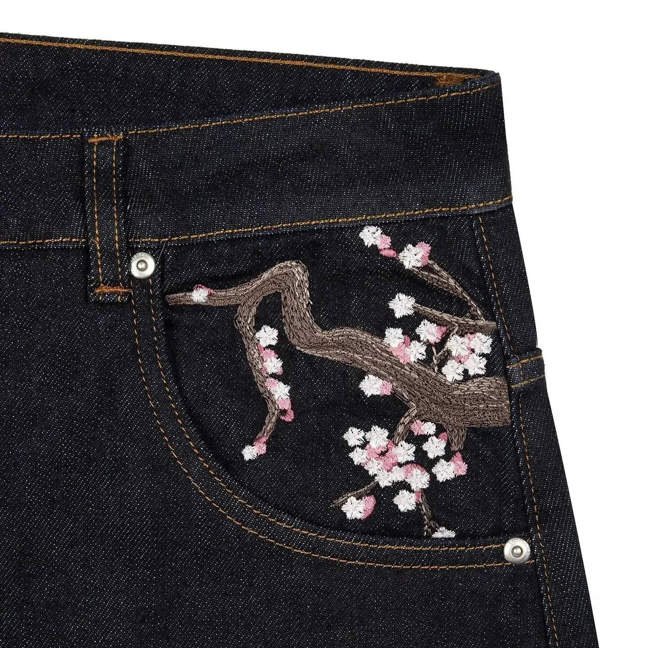 Harajuku Patchwork Kersenbloesem Borduren Denim Broek Y2k Vintage Vrouwen Baggy Rechte Wijde Pijpen Jeans Straat Mannen Kleding — image 5