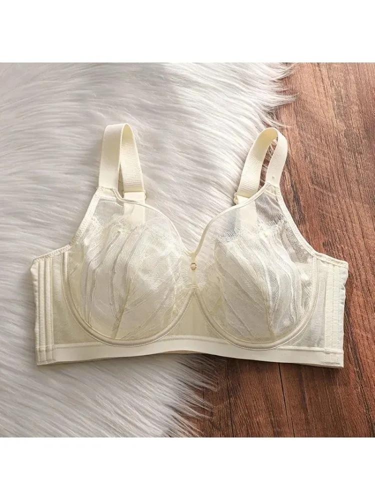 Büyük Göğüs için Kablosuz Push Up Sütyen Ayarlanabilir Konfor Fit Dantel Bralette Sarkmayı Önler ve Şekli Geliştirir Kusursuz Tasarım — image 4