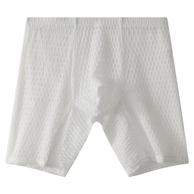 Cueca boxer masculina de malha transparente, roupa íntima de renda, sólida, respirável, bolsa convexa em u, cueca calzoncillo M-XXL — image 2