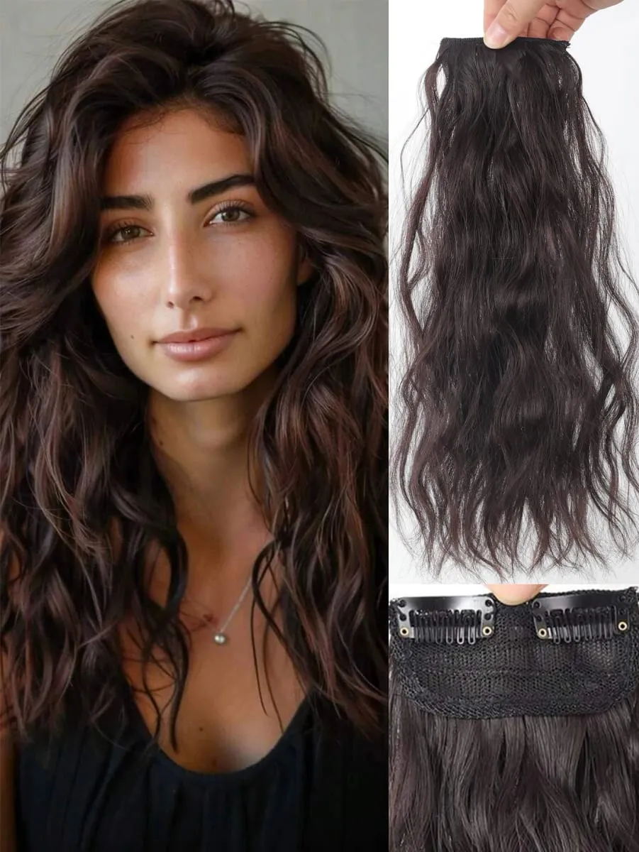 Frauen Wasserwellenverlängerungen Clip-In-Haarverlängerungen Unsichtbares synthetisches Perückenstück Geeignet für dünner werdendes Haar Erhöhen Sie das Haarvolumen — image 9