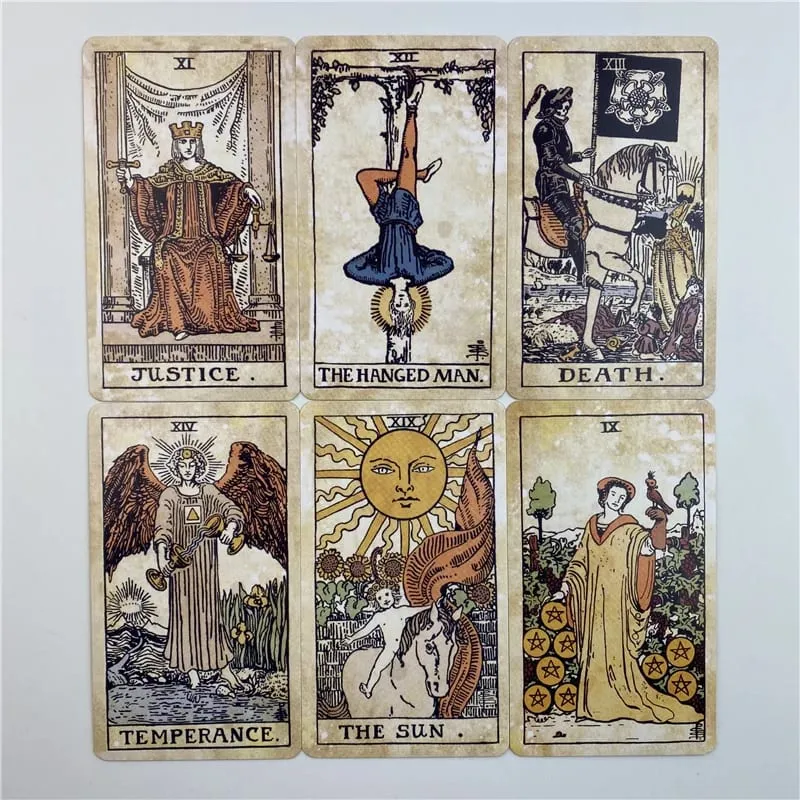 Højkvalitets Tin Box Tarot Vintage Cards Divination Deck With Paper Guidebook Engelsk version Klassiske brætspil