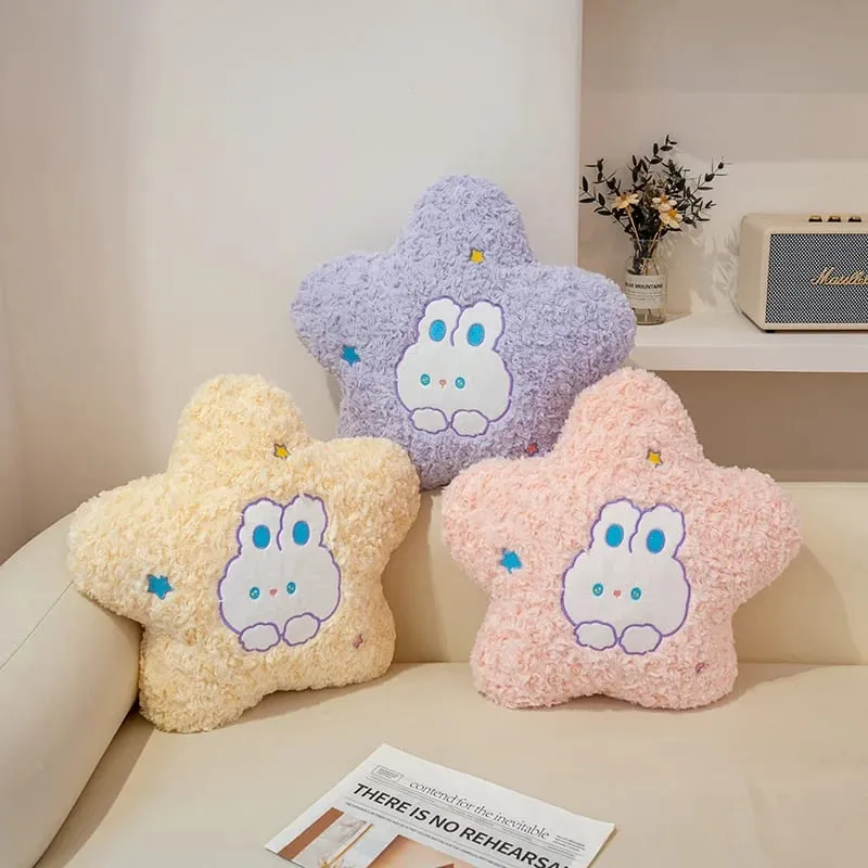 45cm Kawaii Kissen Kaninchen Cartoon Sterne Mond Kissen Kissen Kreative Glück Weiche Familie Plüsch Spielzeug Sofa Home Decor plüsch Kissen