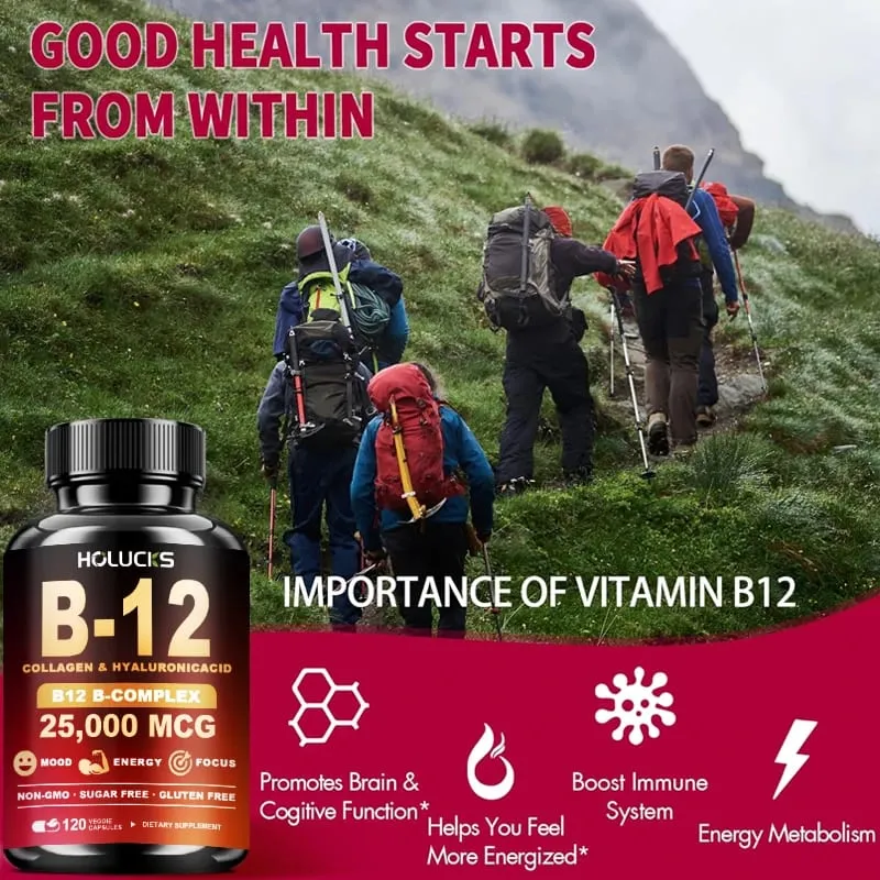 Suplemen Vitamin B12 Kompleks Manfaat Fungsi Otak & Jantung Mendukung Metabolisme Pembelajaran Memori Membantu Meningkatkan Energi Alami — image 6