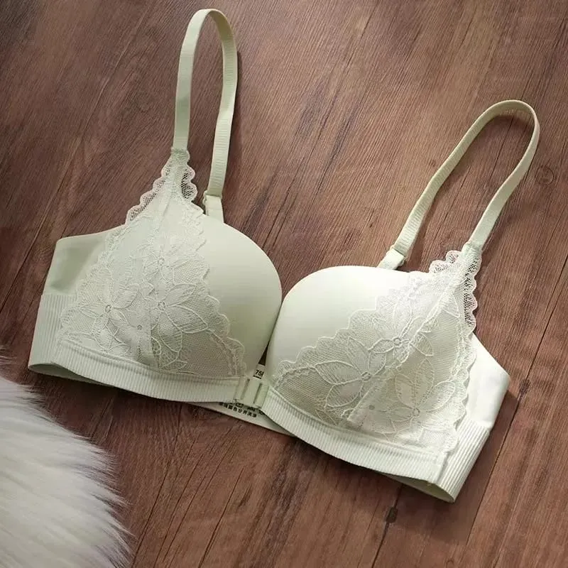 Sexy Spitze Verschluss Vorne Push-Up Bh Kleine Brust Sammeln Anti-schlaffe U-förmigen Rückenfreien Bh Dessous Für frauen — image 9