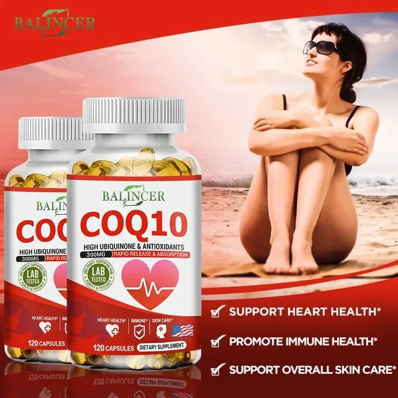 CoQ10 Softgels - Coenzyme Q10 (ubiquinone) Supplement Highly Absorbed Antioxidant Supports Heart Health and Energy Production