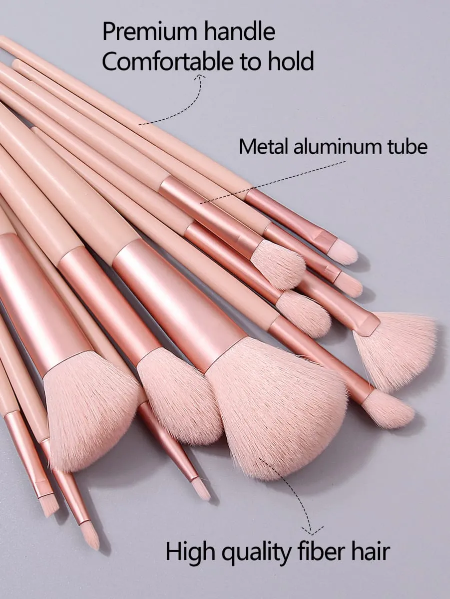 Set di pennelli per trucco rosa da 12 pezzi Pennelli per correttore, fard, cipria, ombretto, evidenziatore, fondotinta, strumenti di bellezza cosmetica — image 3