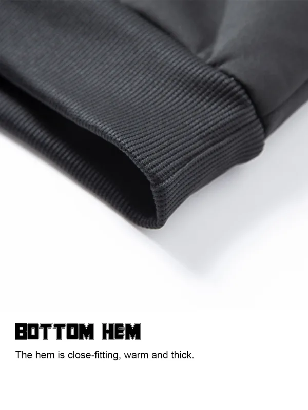 Winter Lambswool Hoodies Thicken Warm Windproof Sweatshirts Print Hooded Pullover Loose Men Women Winter Hoodies Black — image 11