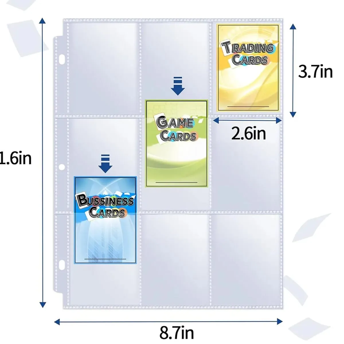 50-250 Pack 9 Pocket Page Protectors Card Sleeves Double Sided Holder Binder Pages Album Fit for YuGiOh MTG Game Sports Cards — image 4