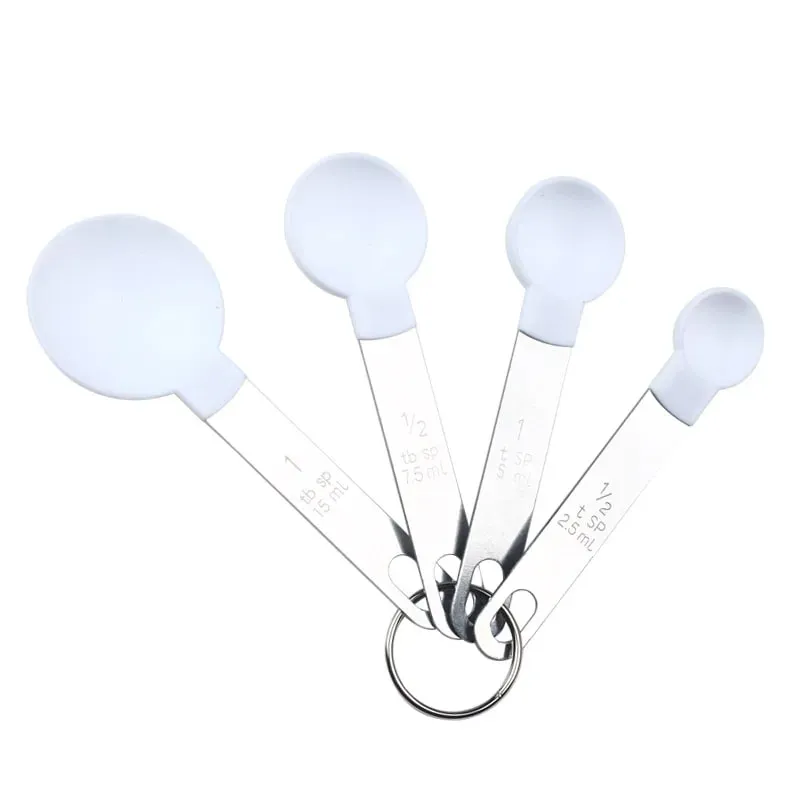 4/8 Cái/bộ Cốc Đo Đa Năng Bằng Nhựa Muỗng Đo Lường Tay Cầm Bằng Thép Không Gỉ Với Dụng Cụ Làm Bánh Đo Tốt Nghiệp — image 16