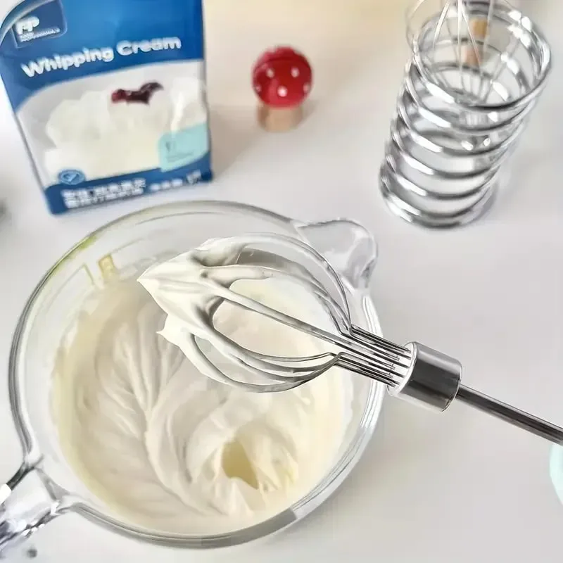 Frullino per le uova in acciaio inossidabile Frusta inossidabile Frusta per palloncini in filo da cucina Frusta per latte Frullino per le uova Miscelatore per uova Sbattitore elettrico a mano — image 4