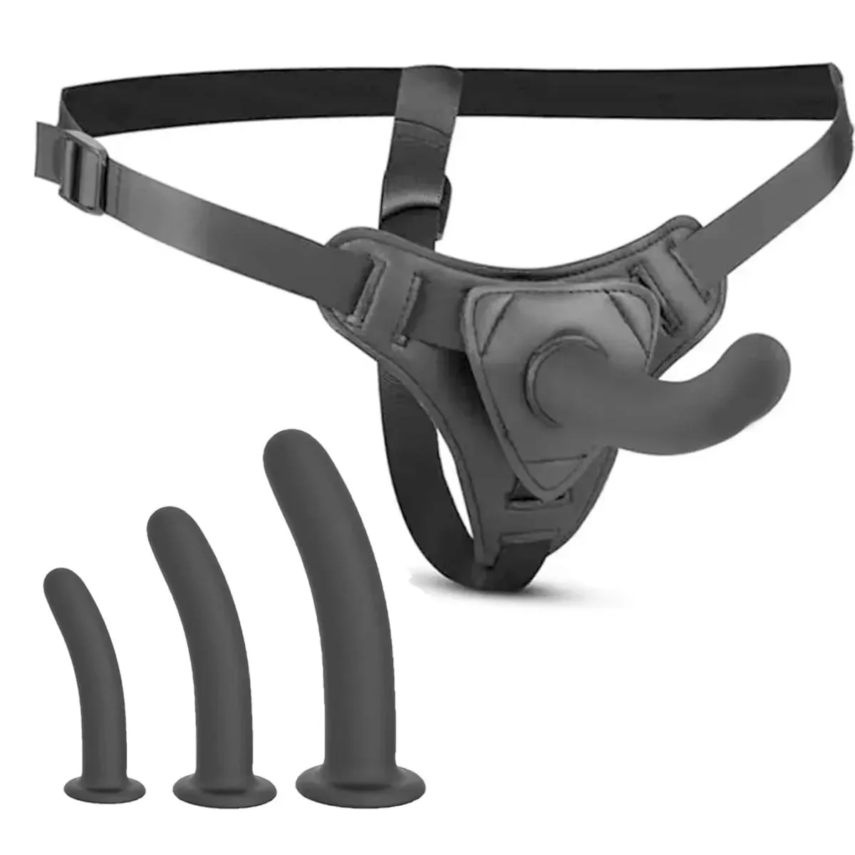 Verstellbares Silikon-Umschnalldildo-Geschirr-Set, S, M, L, Größen, realistische Penishöschen für Frauen, lesbische Paare, G-Punkt, Anal, Vaginal — image 1