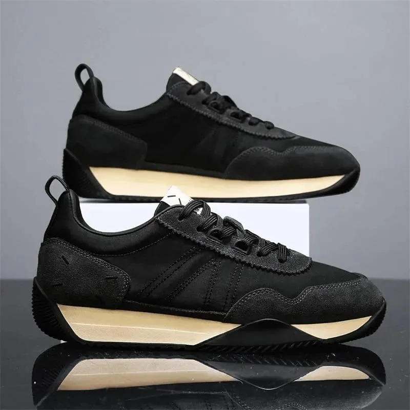 British Men's Spring/Autumn Chunky Sneakers High-Quality Breathable Canvas Casual Shoes Designer Comfy for Outdoor Walking Shoes — image 4