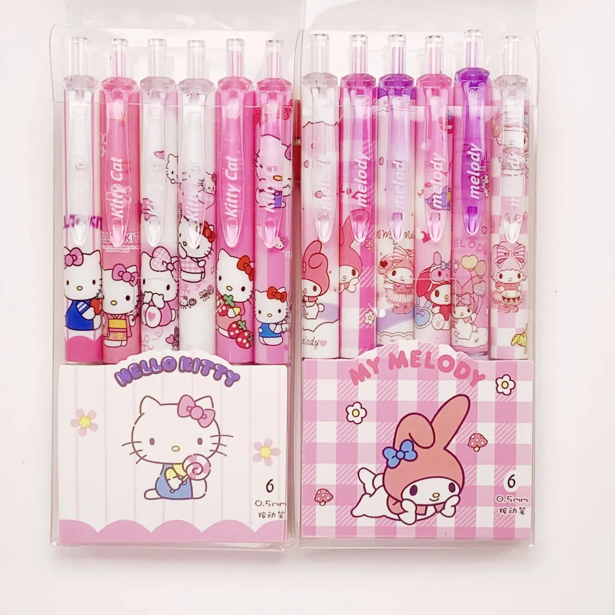 6 Stück/Set Hello Kitty Melody Limited Edition, hochwertiger Gelstift, Cartoon-Serie, schwarz, 0,5 mm, für Studenten/Büro, tägliches Briefpapier — image 2