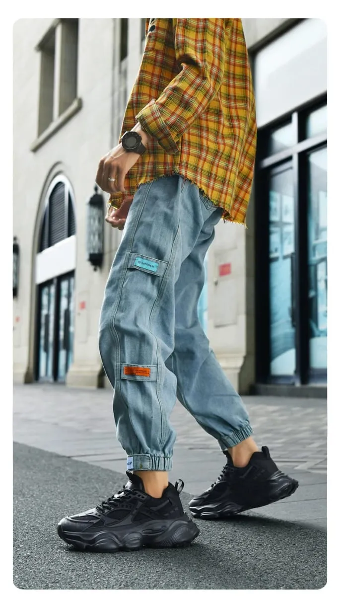 Baskets de marche de haute qualité pour hommes, chaussures de course athlétiques, grande taille 48, plateforme noire, baskets de baseball décontractées, Cool — image 10