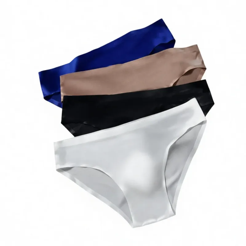 Slip sans couture pour hommes, sous-vêtements en soie glacée, pochette 3D, respirant, séchage rapide, taille basse, élastique, doux, couleur unie — image 8