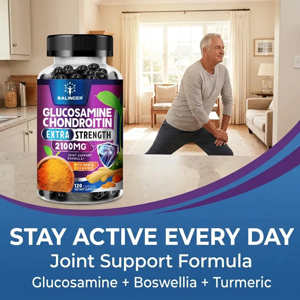 Glucosamine Chondroitin แคปซูลที่มีรากขมิ้นสำหรับสนับสนุนความเครียดบรรเทากระดูก & ภูมิคุ้มกันสุขภาพอาหารเสริม — image 3