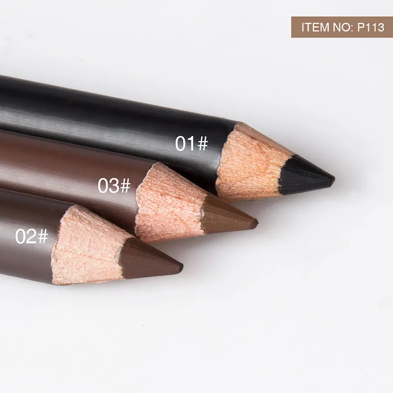 2pcs MENOW 3 색 오래 지속되는 방수 눈썹 연필 더블 사용 나무 극 아이 라이너 영구 메이크업 문신 액세서리 — image 4