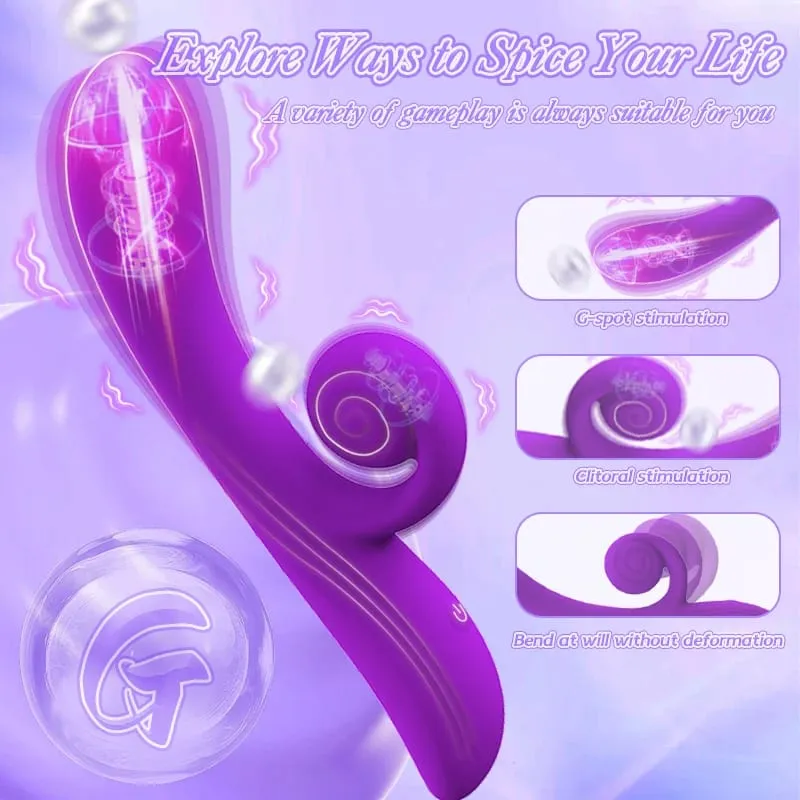 Vibratore a lumaca Punto G Penetrazione del dildo Lumaca flessibile per stimolazione perfetta del clitoride 10 modalità Piacere Giocattolo del sesso per Womanz — image 4