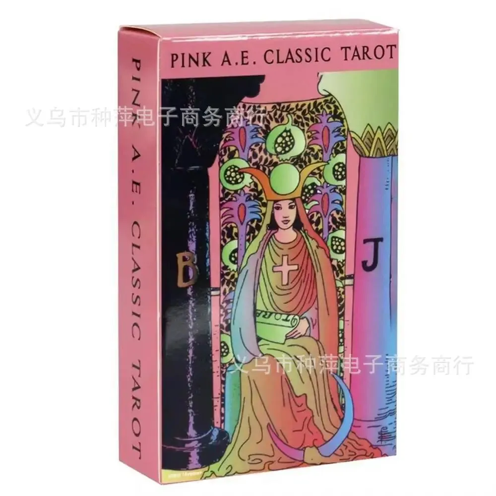 粉紅經典塔羅牌占卜個人用塔羅牌完整英文版神諭牌適合女孩桌遊