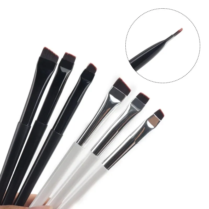 Set di pennelli per trucco eyeliner a lama da 1/3 pezzi Pennelli per sopracciglia piatti ultra sottili ad angolo fine sotto gli occhi Posiziona il pennello per dettagli precisi — image 3