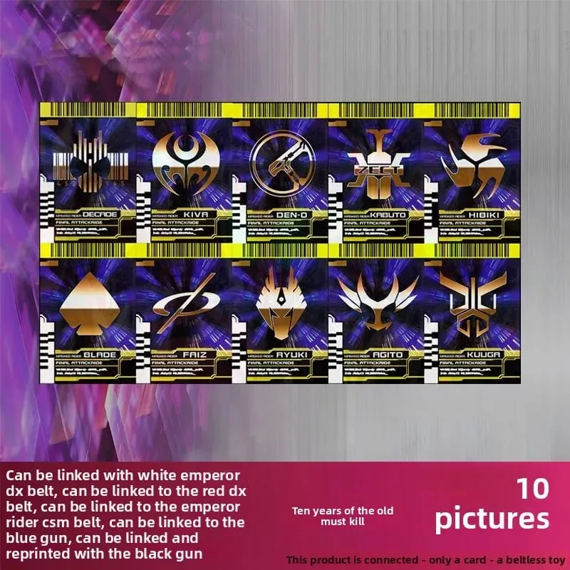 Hot Kamen Rider Card Set for Belt Sync White Emperor Magenta Decade Custom Cards Kaito Diend DIY Kit with CSM Grade Anime Gift — image 5