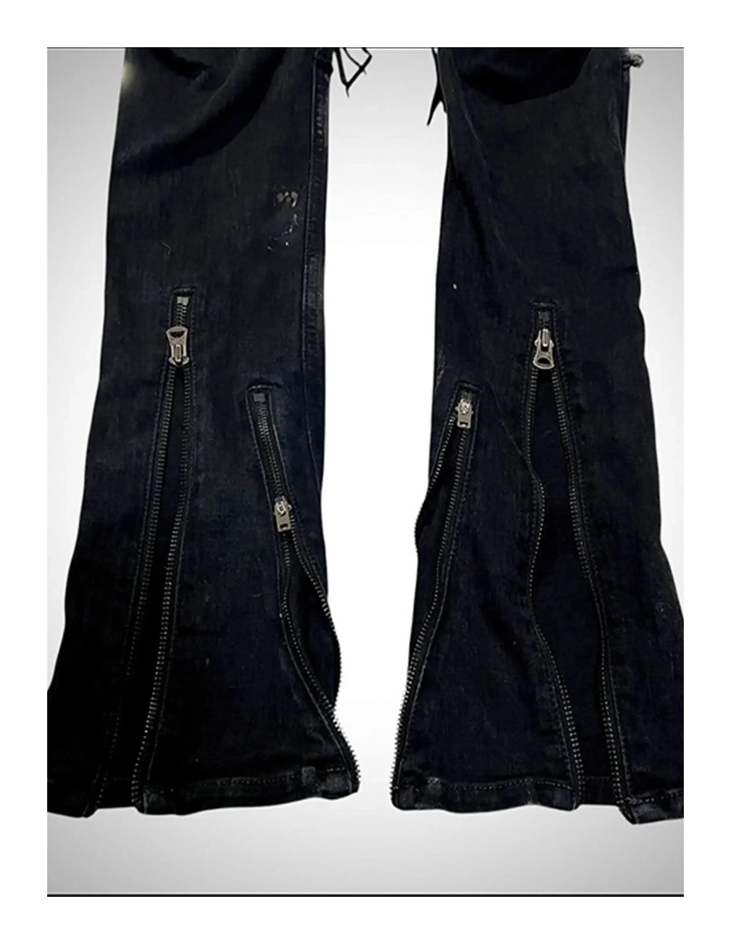 Ifsixwasnine Vision seprané pruhované šněrovací slim-fit stahovací džíny — image 8