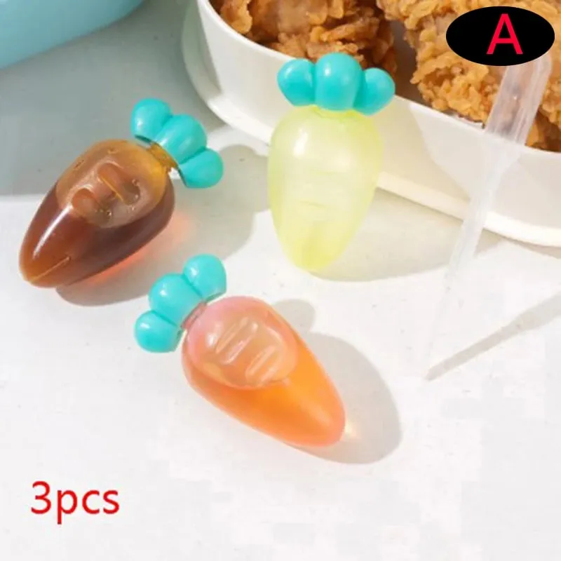 1/2/3/4 Buah Kotak Makan Siang Mini Aksesori Pola Lucu Kotak Saus Botol Pencet Kartun Tomat Madu Wadah Bumbu untuk Anak-anak — image 3