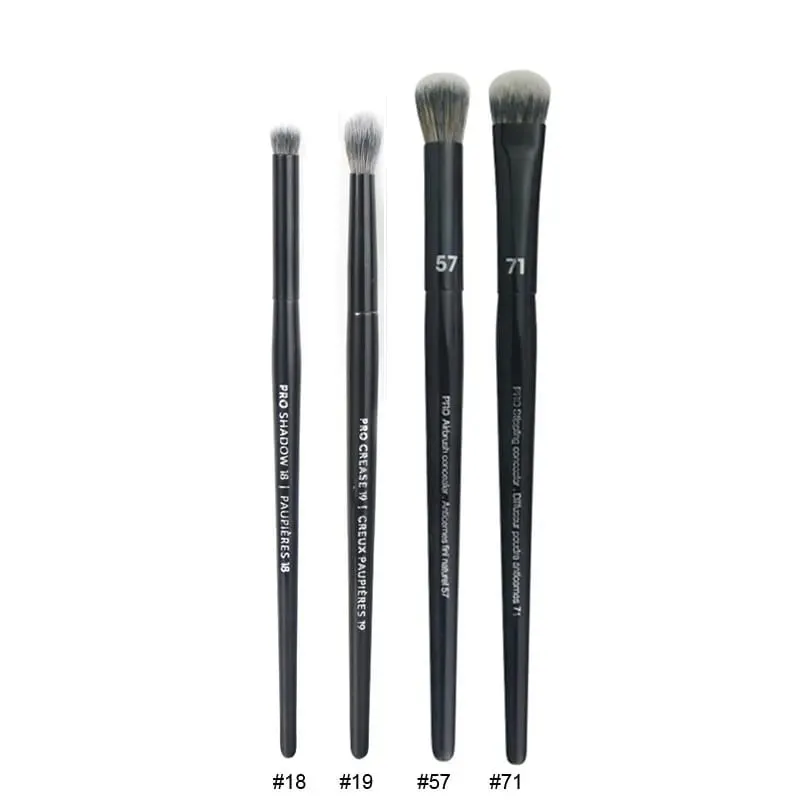 4st/set Pro Black Eye Shadow Makeup Borstar Läppbryn Precision Concealer Blend Syntetiskt hår Smudge Highlight Make Up Brush — image 1