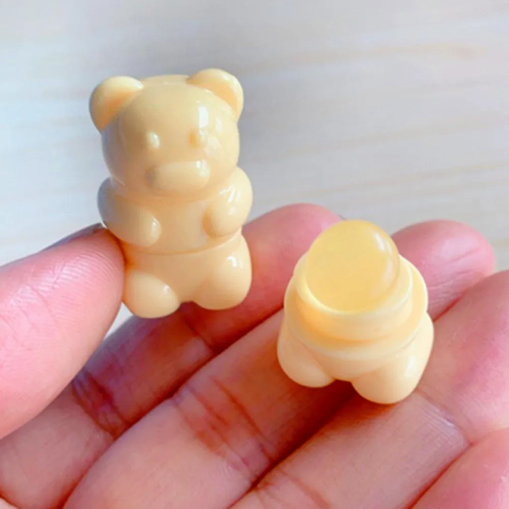 Portable Cartoon Mini Silicone Lip Brush Cute Bear Angled Concealer Brushes Lip Balm Lip Gloss Concealer Make Up Brushes — image 5